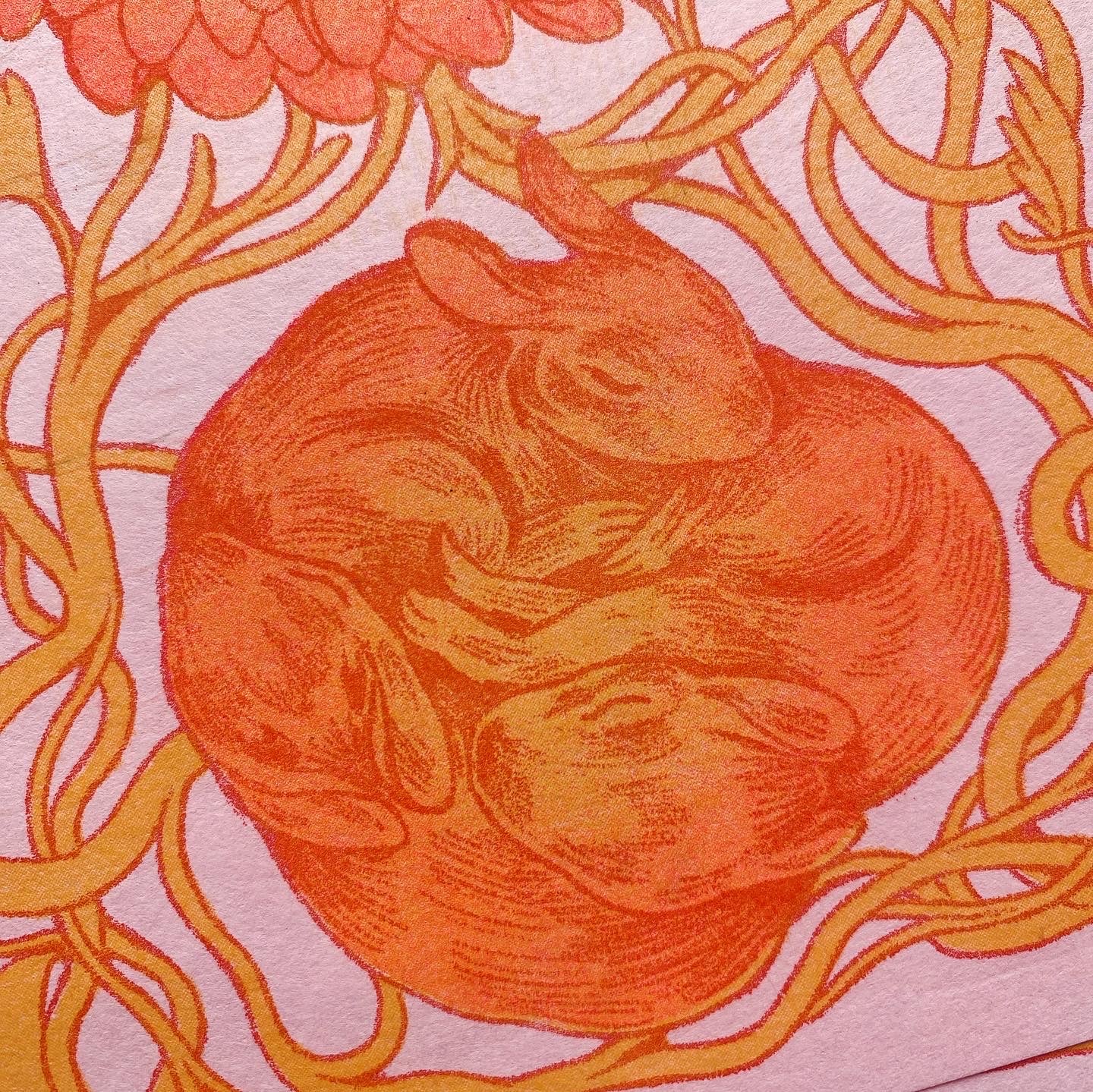 Bunny Dahlia Risograph Print