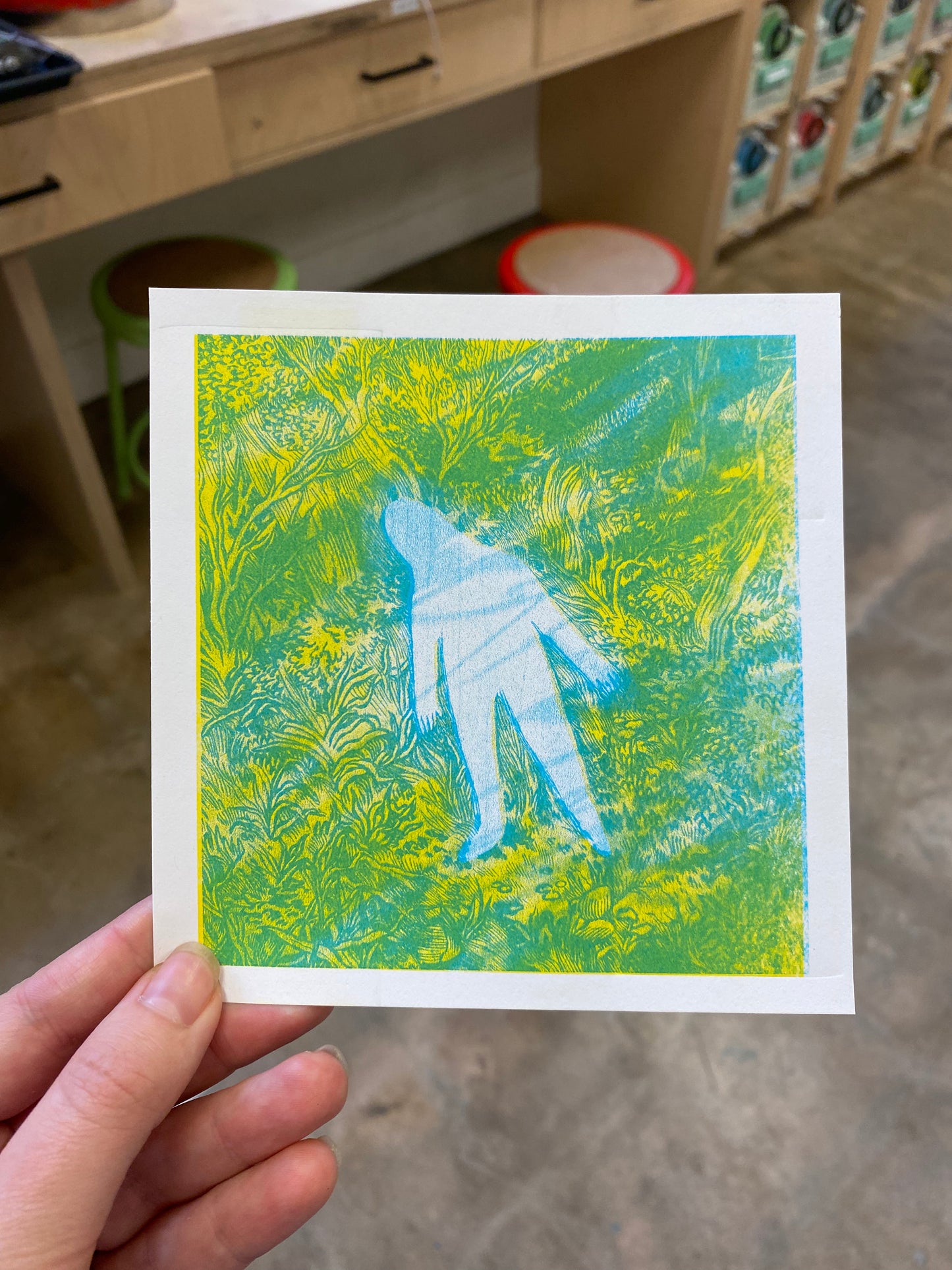 Wood-burned Woods Duo Riso Print