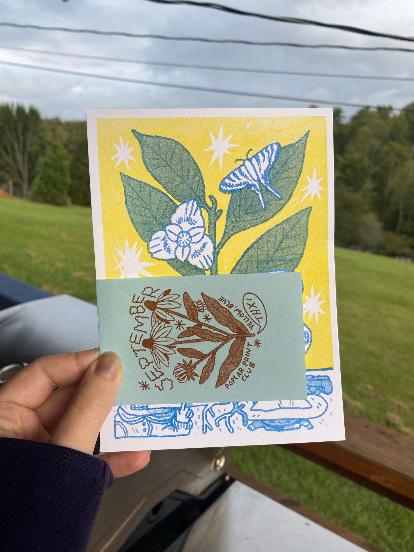 Paw Paw Postcard Risograph Print