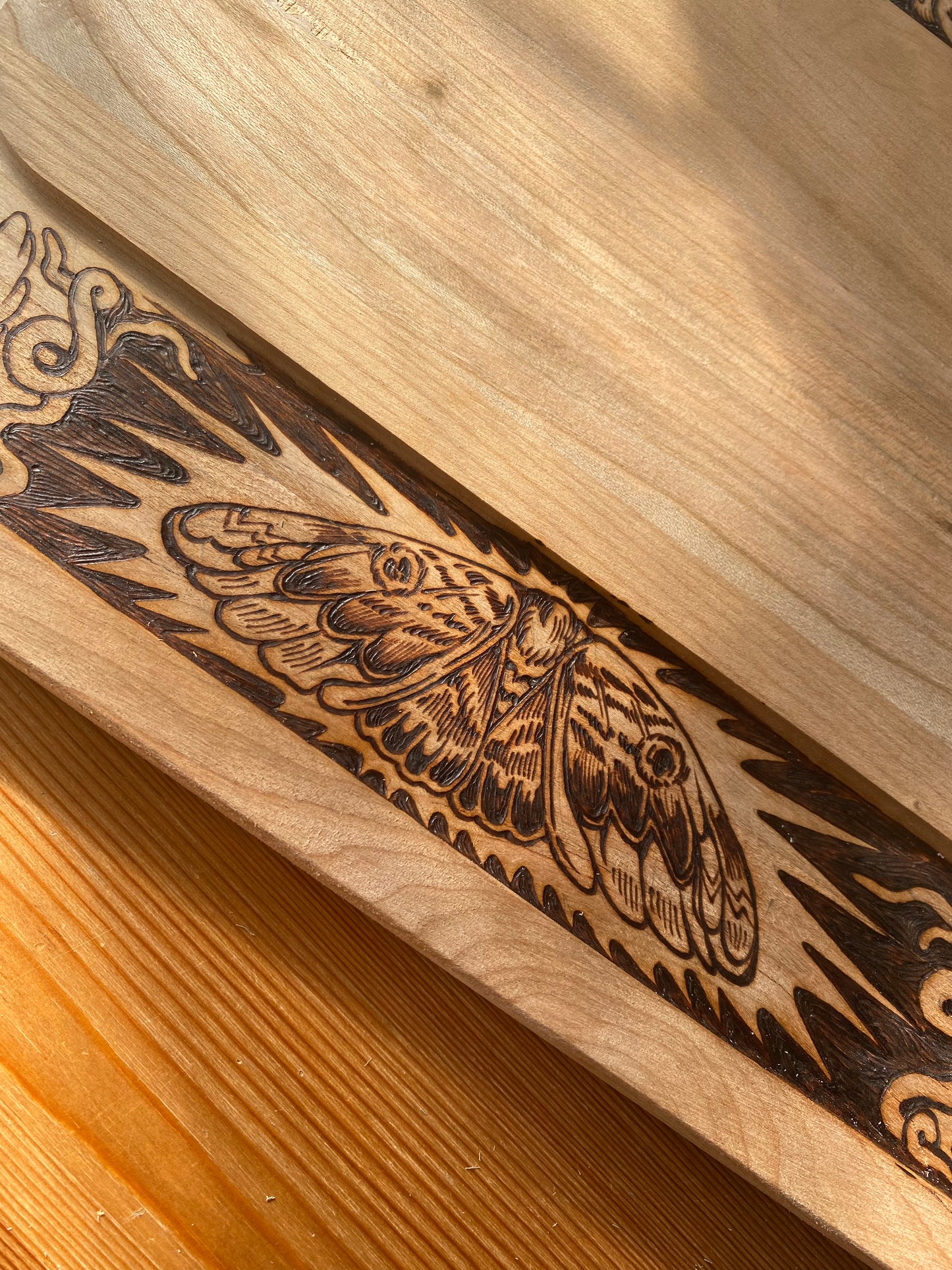 Cherry Wood Tray, a Wood-Burned Piece