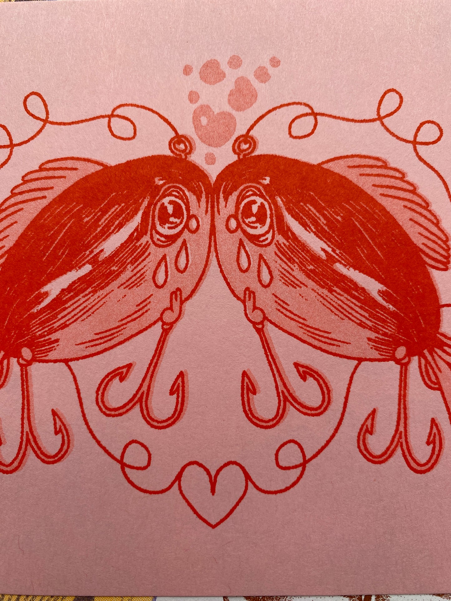 Fish Lure Love Risograph Postcard Print
