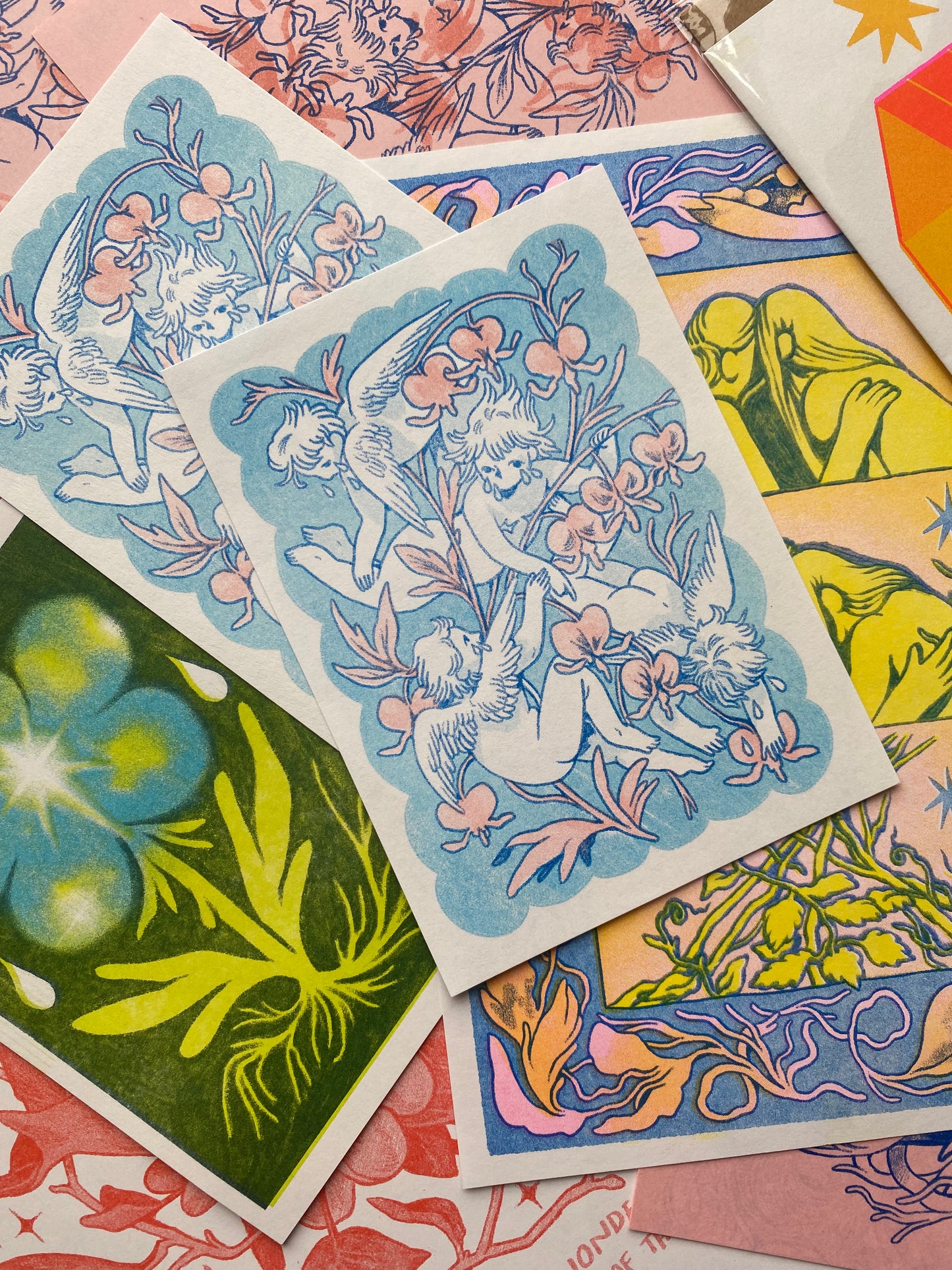 Tearful Cherub Riso Print