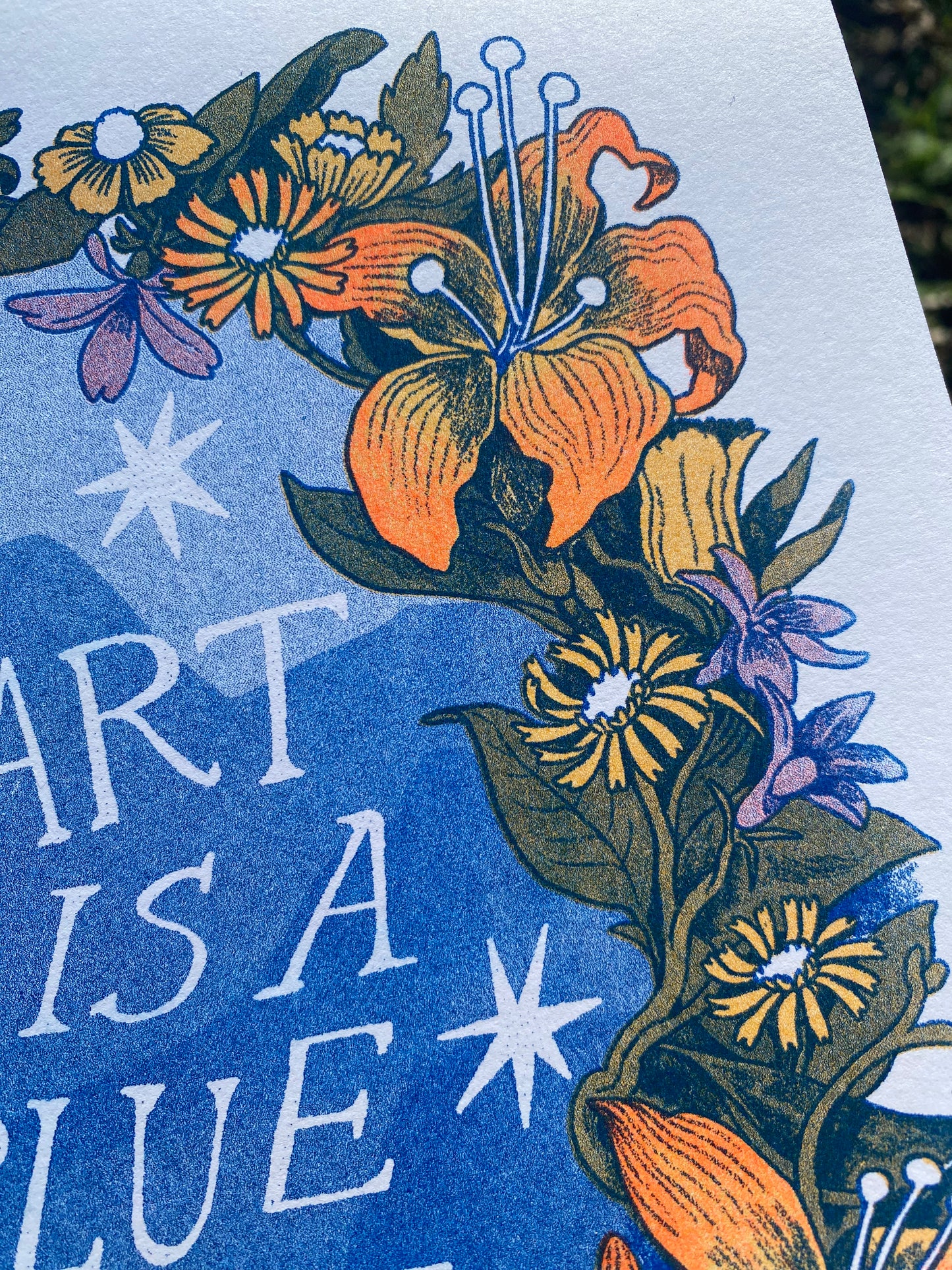 My Heart is a Blue Ridge Mountain Risograph Print