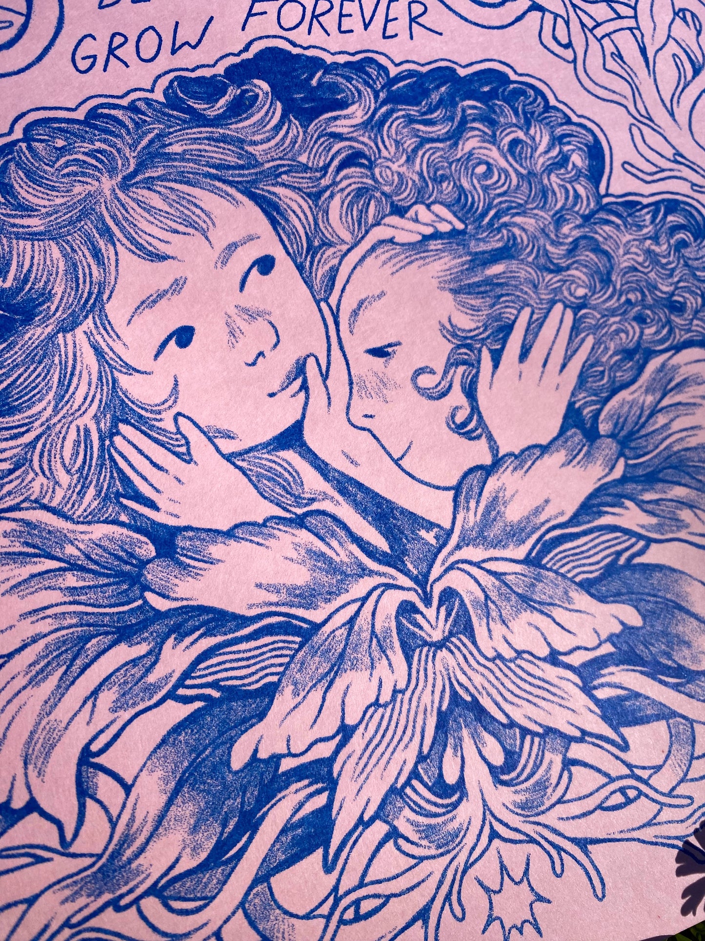 Bloom and Grow Risograph Print