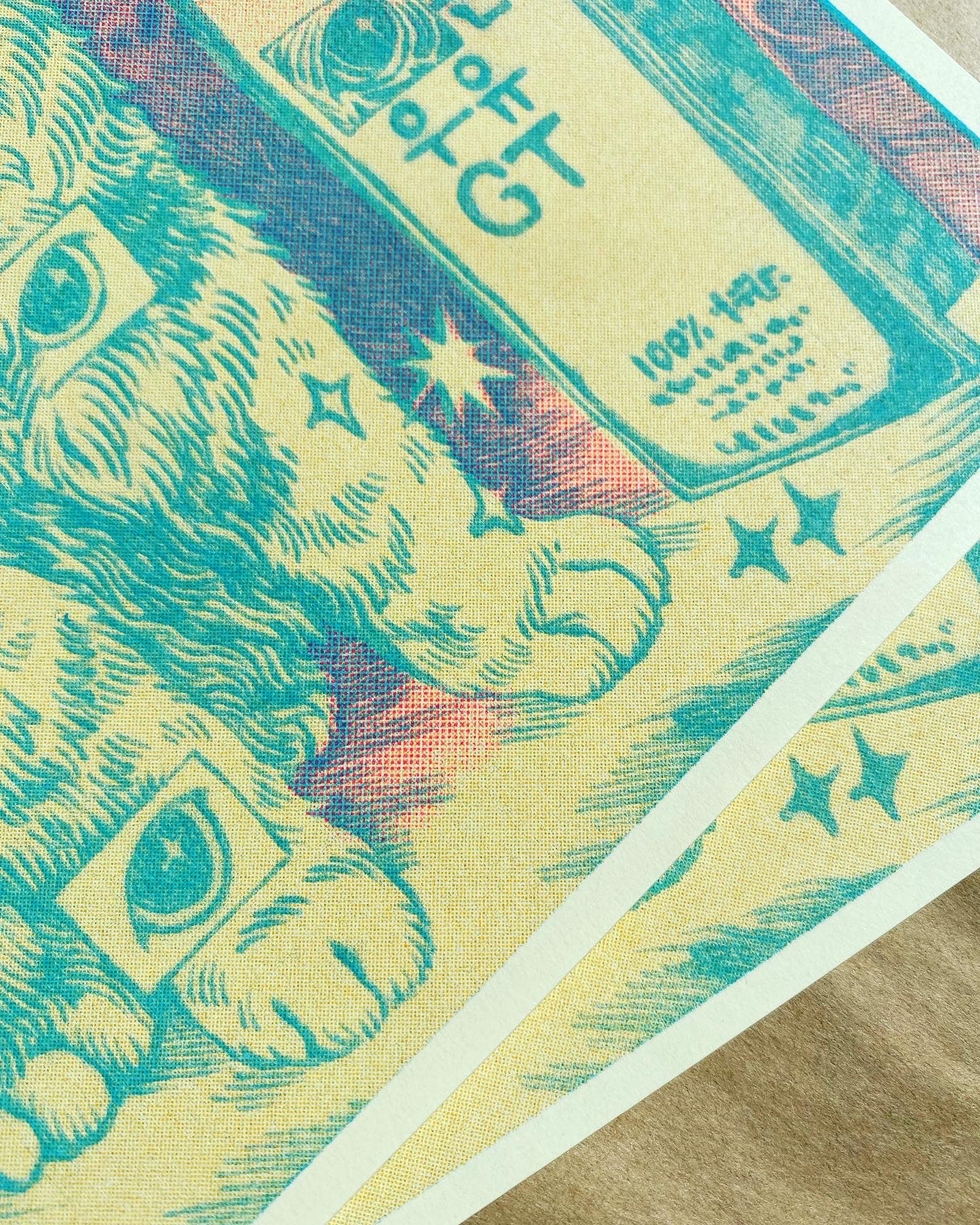 Do Not Be Afraid Riso Kitty Print