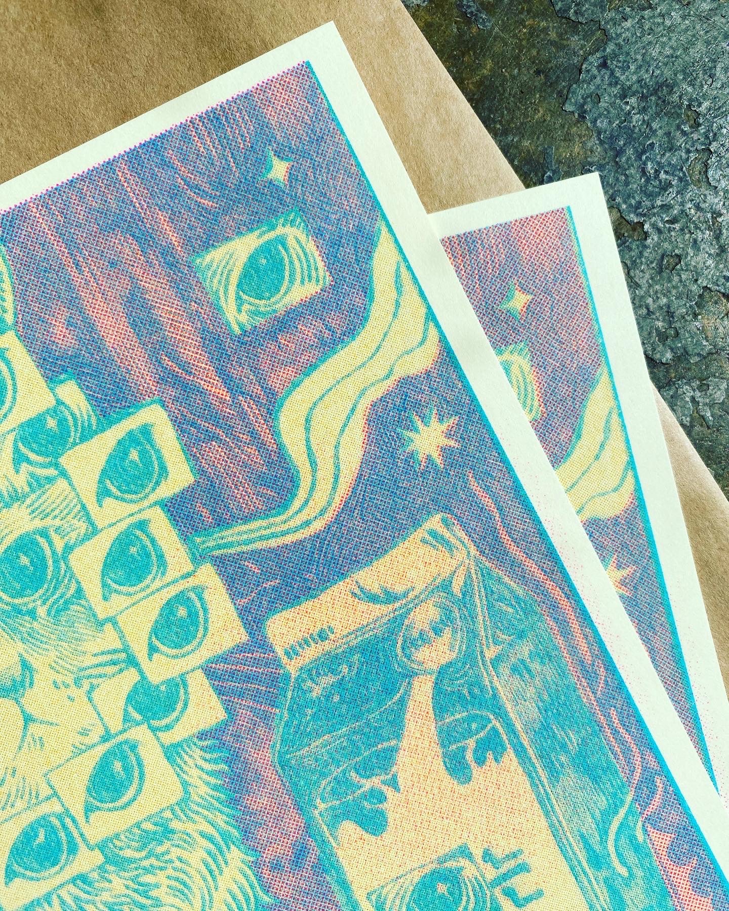 Do Not Be Afraid Riso Kitty Print