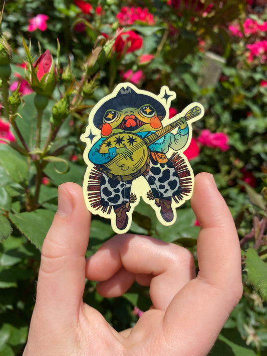 Cowboy Frog Sticker