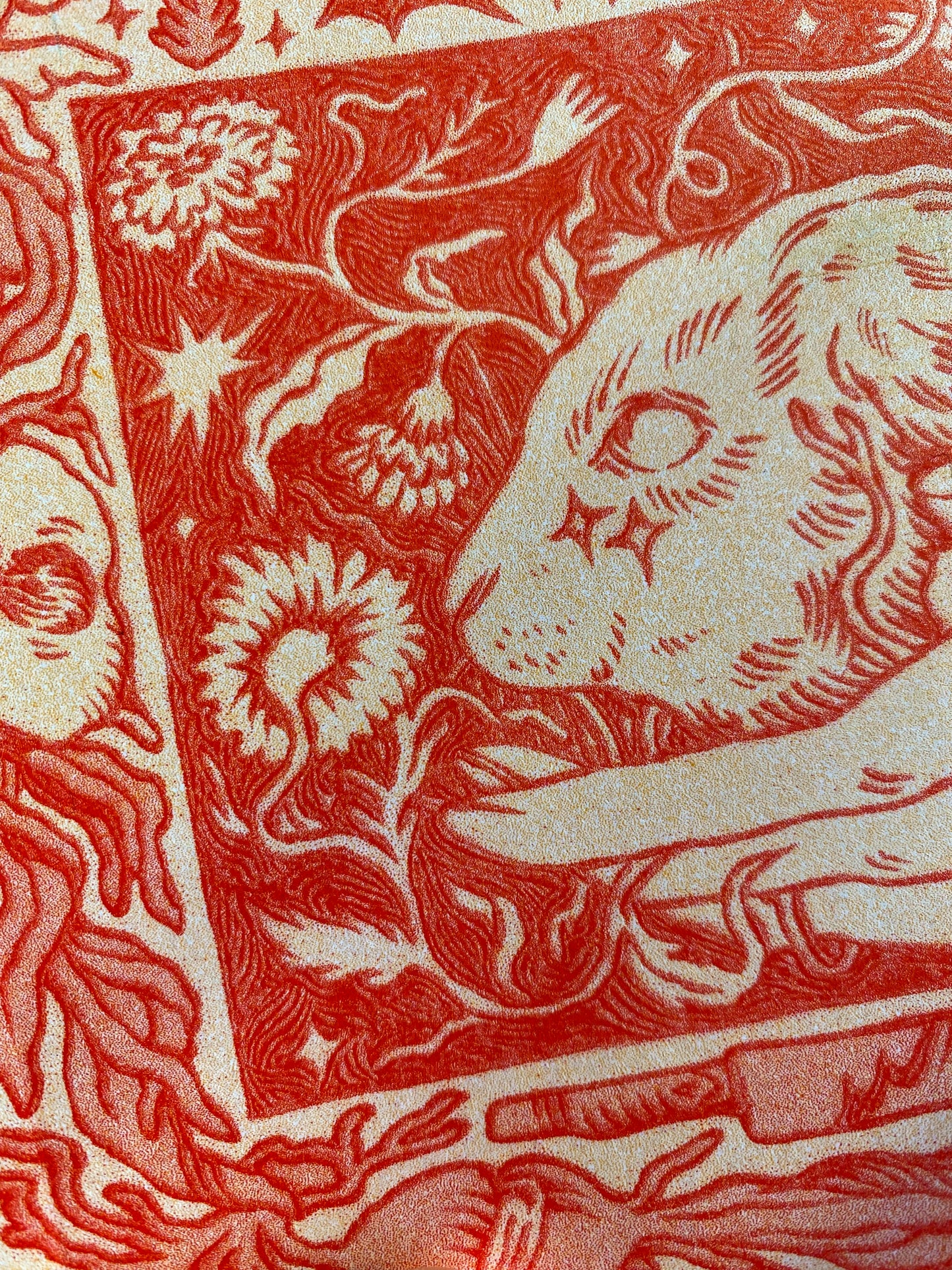 Wood-Burned Rabbit Riso Print