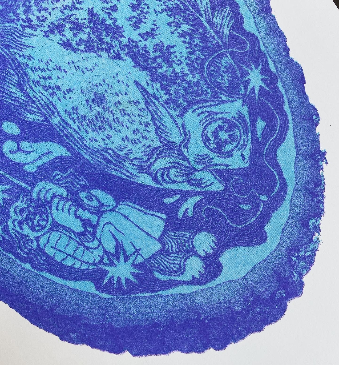 Fisher of Fish Wood-burned Riso Print – ashrudolph