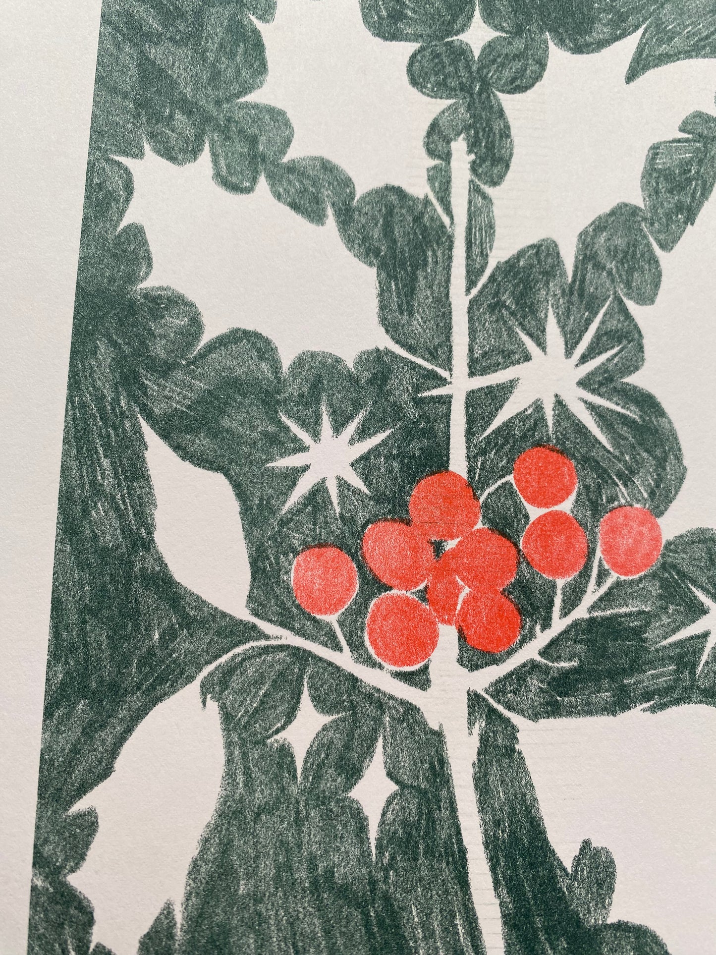 Holly Sprig Riso Print