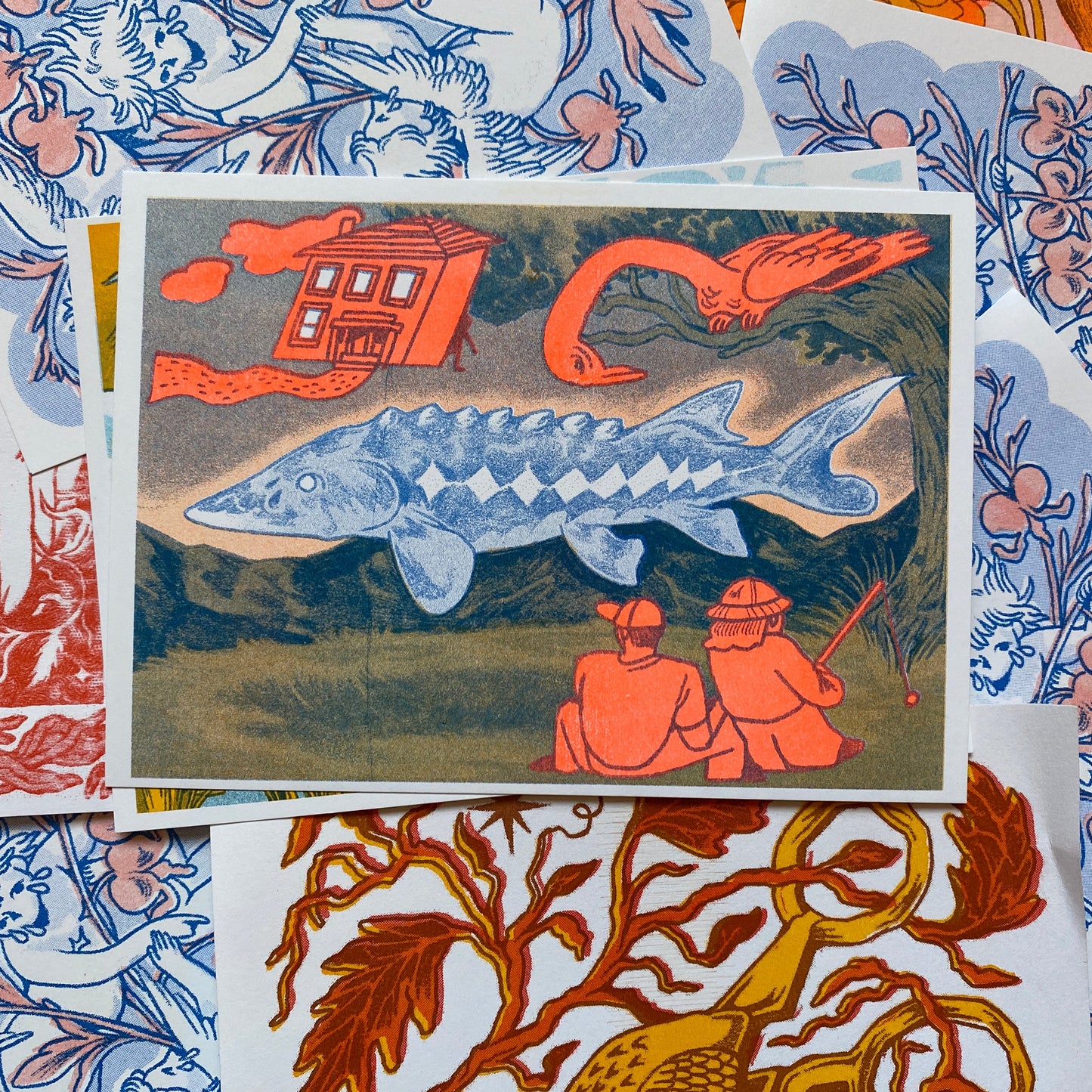 Great Atlantic Sturgeon Riso Print
