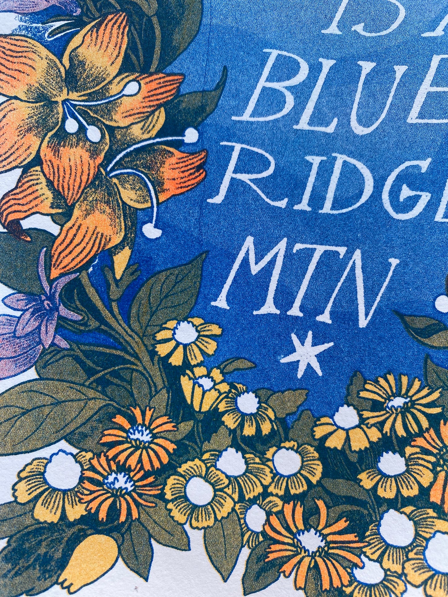 My Heart is a Blue Ridge Mountain Risograph Print