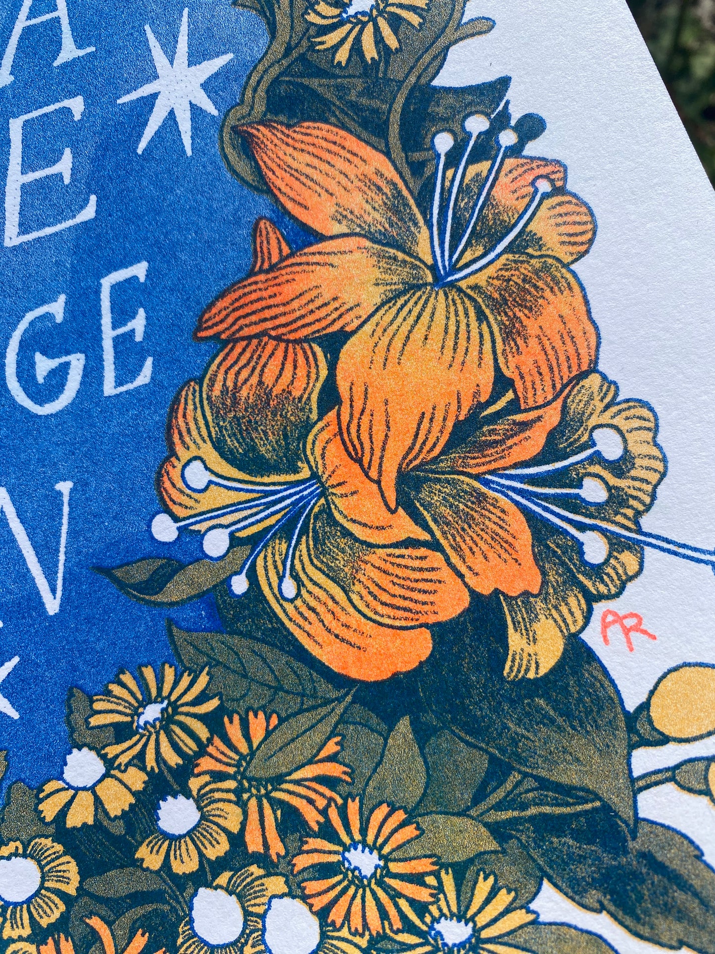 My Heart is a Blue Ridge Mountain Risograph Print