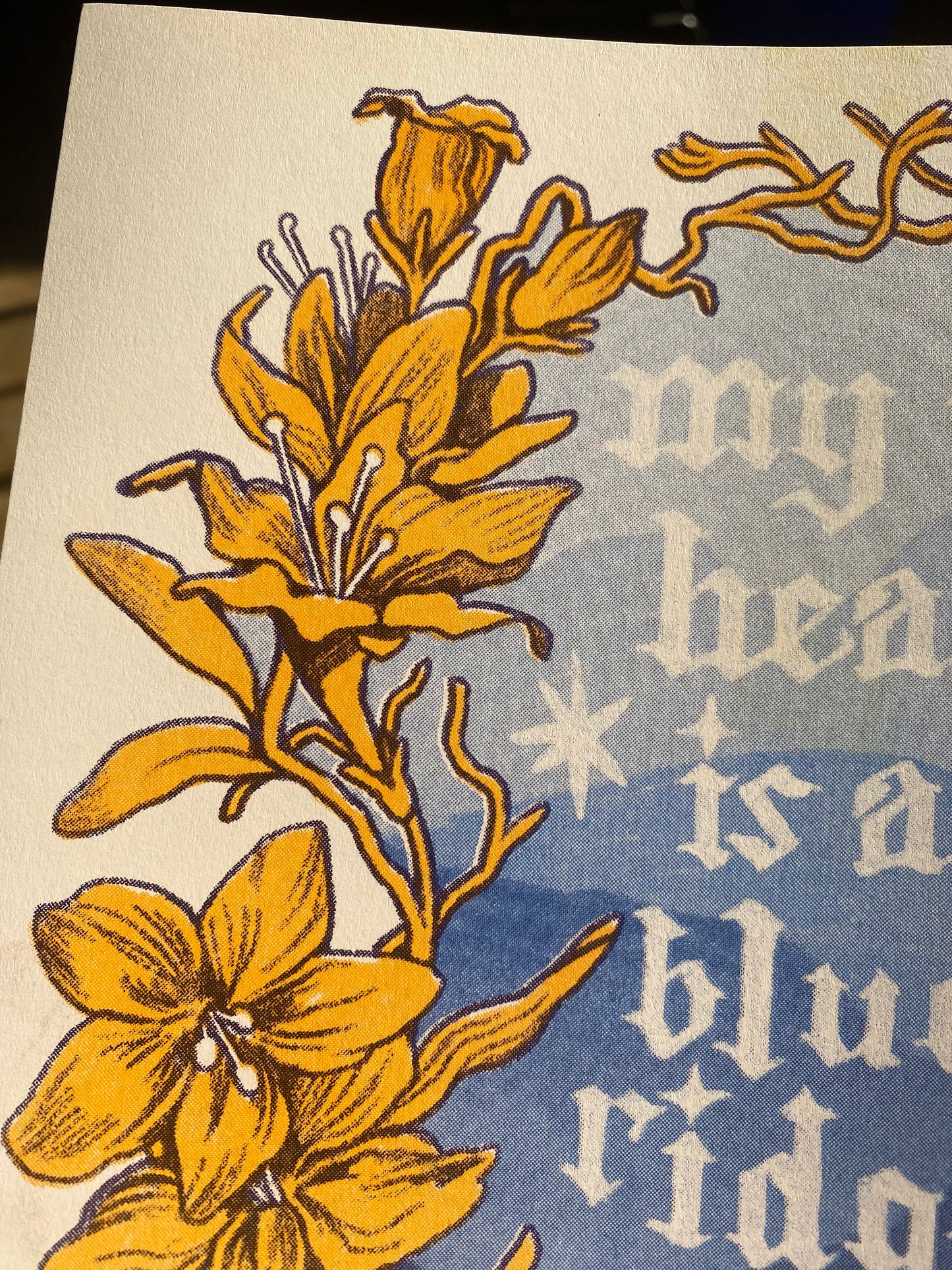 My Heart is a Blue Ridge Mountain Riso Print