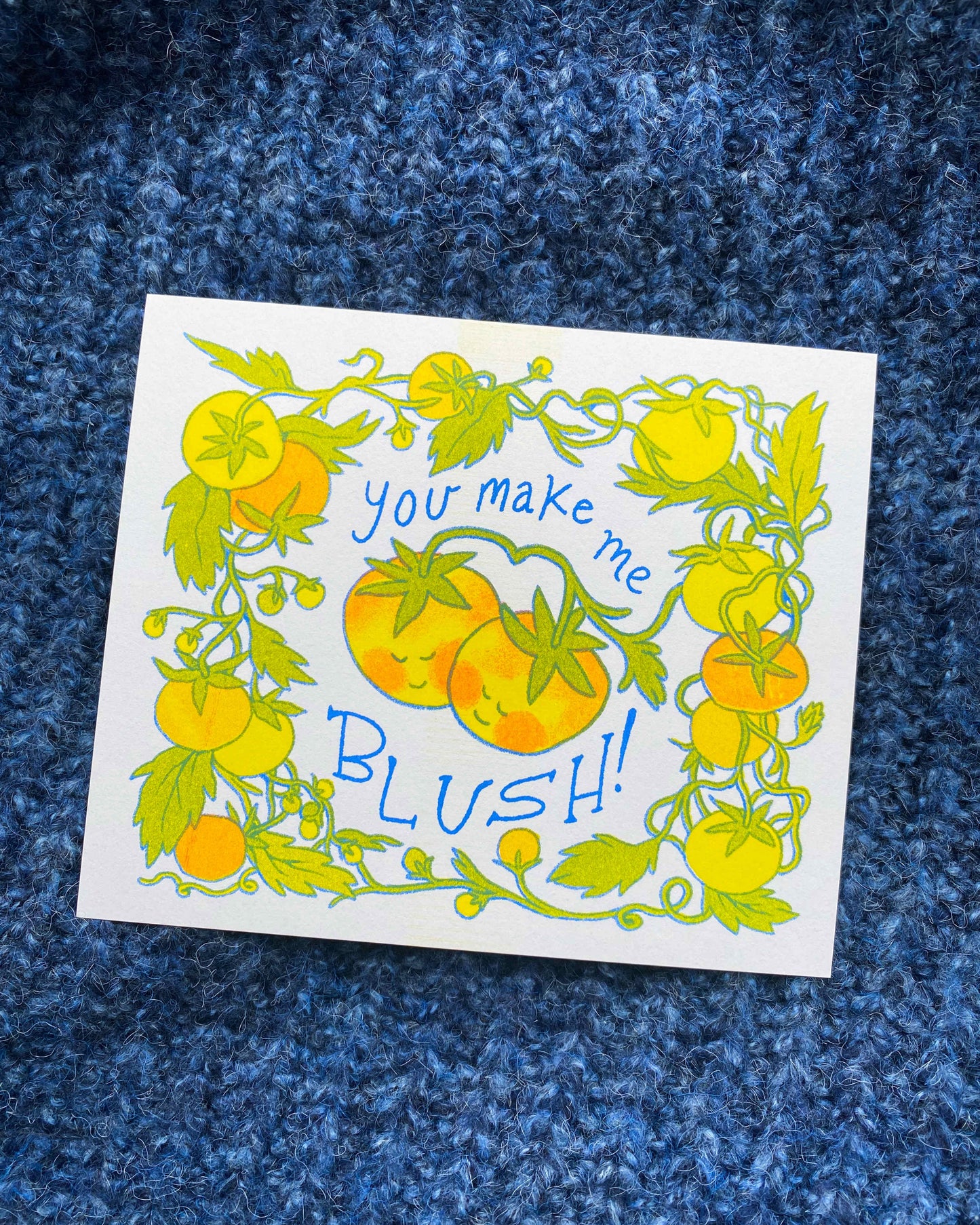 You Make Me Blush Tomato Riso Print