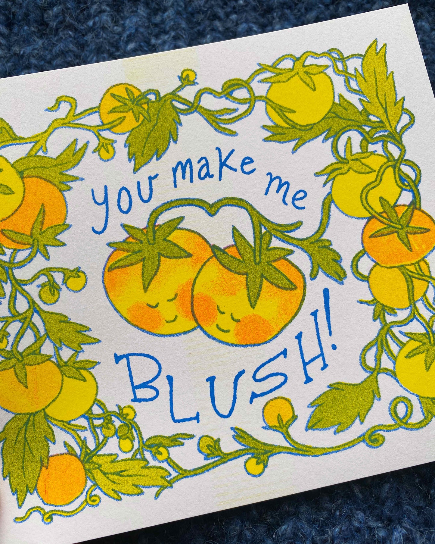 You Make Me Blush Tomato Riso Print