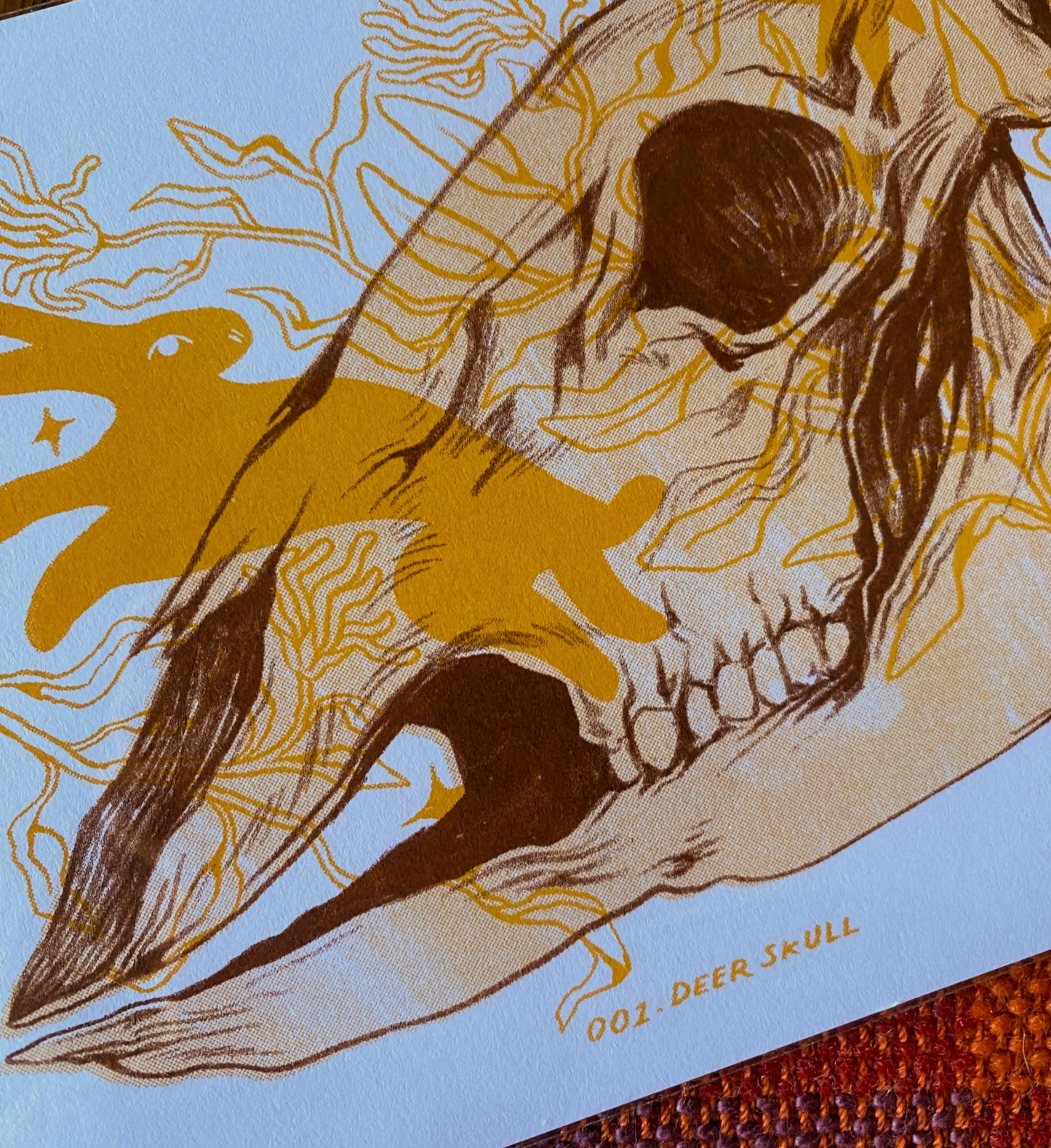 Deer Skull Riso Print