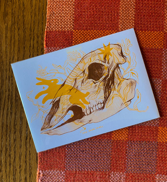 Deer Skull Riso Print