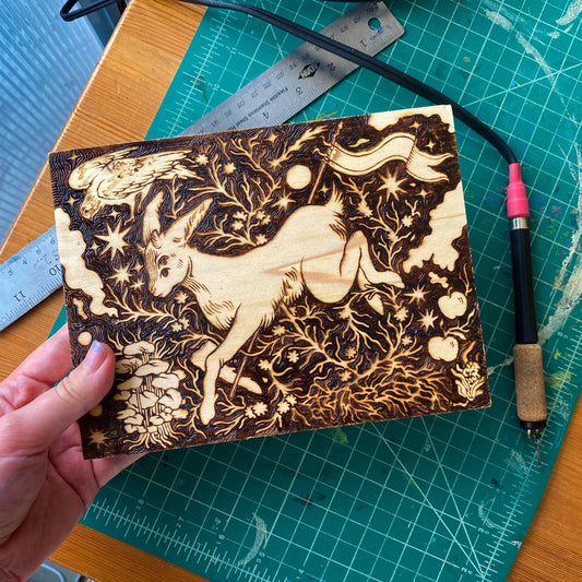 Wood-Burned Piece: Goat Print Master