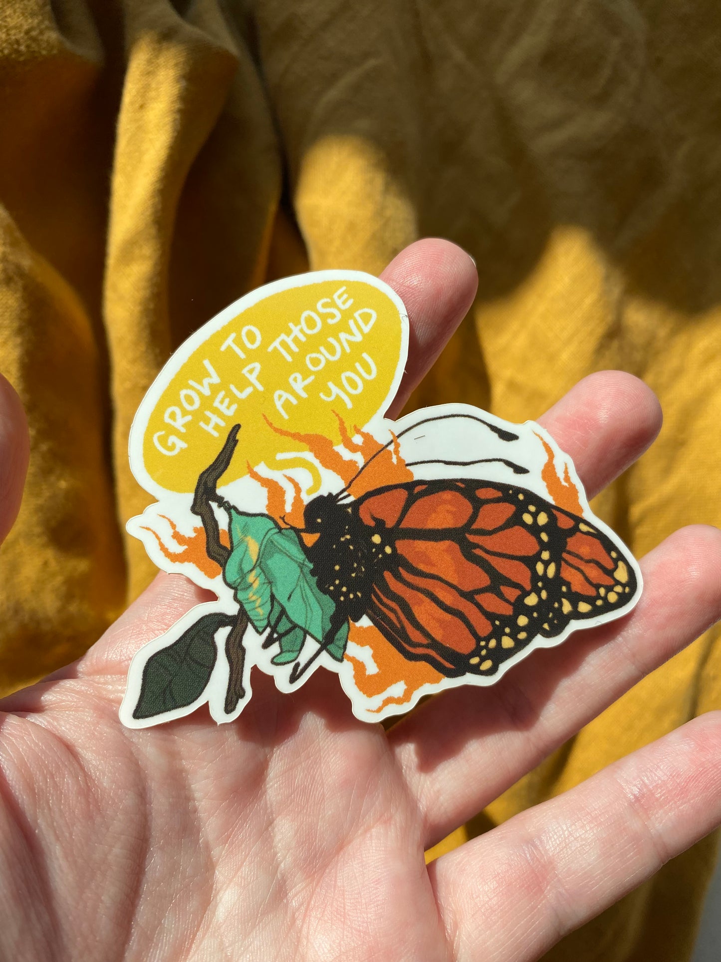 "Grow to Help Those Around You" Butterfly Sticker